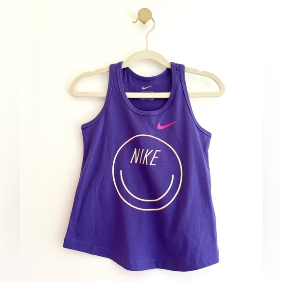 Nike Active Kids Purple Tank with Hot Pink & Neon Yellow Logos Girls 4T Like New - Picture 4 of 4